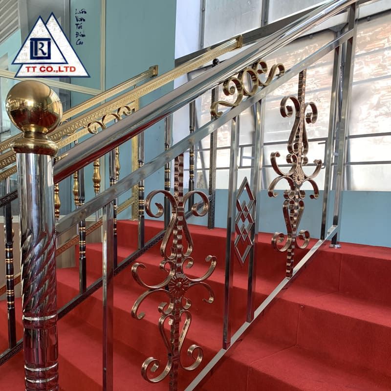 cầu thang inox màu