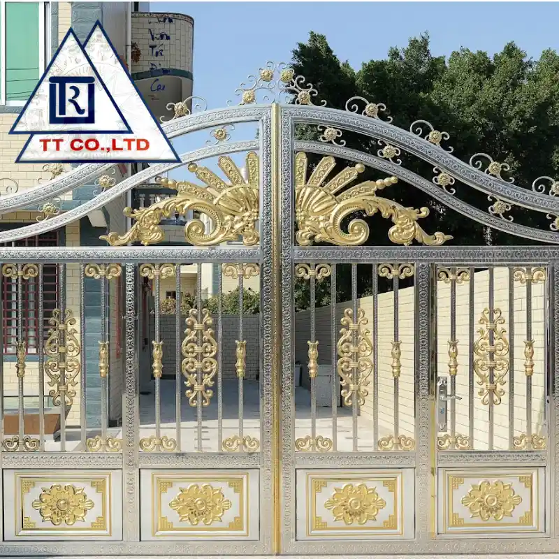 Gia công cửa cổng inox màu