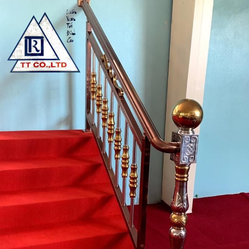 cầu thang inox màu