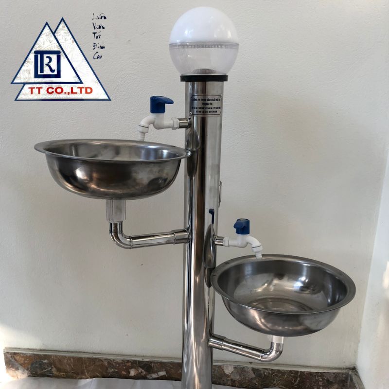 Cây nước inox đa năng 2 chậu rửa có đèn